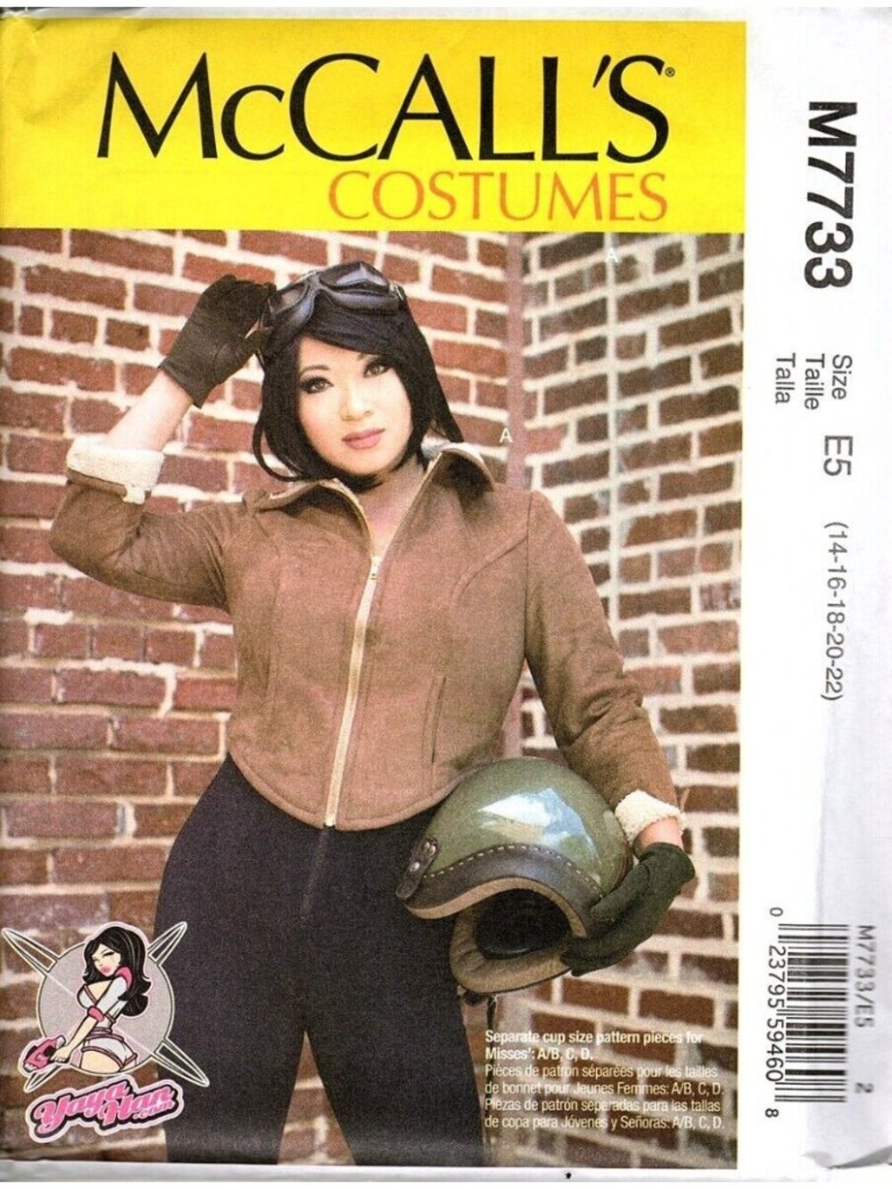 McCall's M7733 Misses 14 to 22 Pilot's Jacket Costume Uncut Sewing Pattern New